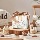 Jungle Animal Wrapping Paper Roll For Boy Girl, Mini Roll, Cute Safari Design With Elephant Giraffe Zebra Lion Gift Wrap For Kids' Birthday, Baby Shower, Nursery Celebrations, 17 In X 16.4 Ft