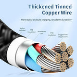 2 Pack 4FT 4 in 1 Multi Charging Cable Nylon Braided USB Charger Cord for iPhone Android
