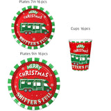Christmas Vacation Decorations Set Serves 16, Christ Mas Holiday Plates Cups, National Christmas Party Decorations, Xmas Vacation Party Decorations, Bdtz Funny Holiday Supplies