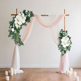 Flowers For Wedding Arch Set Of 2 - Artificial Floral Swag For Ceremony Backdrop & Arch Decoration - Fake Flowers For Arch Backdrop, Balloon Arch & Wall Decor