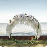 Artificial Wisteria Flowers, White Dense Artificial Fake Wisteria Vine Ratta Hanging Garland Silk Flowers String For Home Party Wedding Decor (24Pcs White)