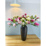 Magnolia Flowers Artificial Branches?Faux Fake Stems Beautiful Magnolia Home Decor Decorations (9, 3Pink+3Green+3Purple)