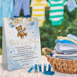 Don'T Say Baby Clothespin Game Sign (1 Sign + 50 Mini Clothespins), It'S A Boy Blue Rose Bear Balloon Baby Shower Game, Baby Shower Decoration Set 1 (Pink)