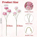 6Pcs Artificial Flowers Fake Roses, 28" Long Stem Silk Roses For Wedding Centerpieces Home Party Valentine'S Day Decor, Realistic Faux Bouquet For Tall Vase Indoor (Pink)