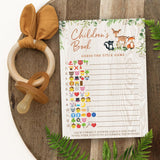 Baby Shower Games – Children'S Book Title Guessing Game For Boy Or Girl, Woodland Forest Animals Theme, 50 Cards