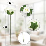 25Pcs Artificial Foam Roses With Stems-Lifelike Ombre Roses For Diy Wedding Bouquets, Centerpieces & Home Decor-White To Green Gradient