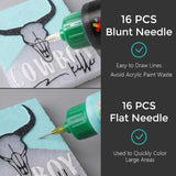 2Oz Matte Acrylic Paint Set With Precision Applicator Cap For Car Freshie Painting, Drawing And Diy Arts & Crafts Supplies For Adults(Pack Of 16)