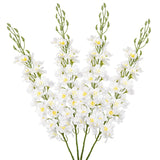 37'' White Delphinium Artificial Flowers Larkspur Faux Silk Bouquet For Tall Vases, Home & Wedding Floral Arrangements Indoor Decor,Delphinium Bulk Set For Centerpieces Garden Decorations