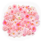100Pcs Mini Faux Flower Heads Pink Artificial Flower Heads Small Silk Flower Fake Peony Daisy Flowers For Craft Garland Wedding Party Supply Home Decoration