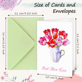 36 Sets Mother'S Day Card Bulk 4 X 5.5 Inch Assorted Floral Cards And Envelopes Small Note Cards Loving Greeting Wish Cards Blank Notecards For Mother'S Words