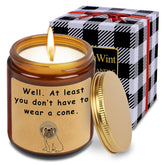 Get Well Soon Gifts For Women, Feel Better Gift For Women Men, Cheer Up Gift After Surgery Recovery At Least You Dont Have To Wear A Cone Candle Scented Candle Gifts For Women