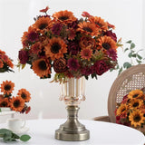 2 Bunches Artificial Fall Sunflowers Flowers, Fake Silk Fall Flowers Decorations For Dining Room, Kitchen, Office, Thanksgiving, Farmhouse, Harvest Decor
