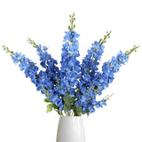 43.3" Royal Blue Delphinium Artificial Flowers 5Pcs Faux Delphinium Flowers Larkspur Long Stem Artificial Flowers For Wedding Table Centerpieces Home Garden Decor(Royal Blue)