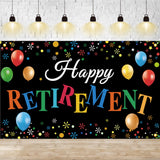 Retirement Banner, Large Happy Retirement Banner Backdrop, Farewell Party Decorations, for Women, Men, Teacher Indoor Outdoor Retire Party Favor Supplies, Photo Booth Photography Background