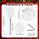 10 Pcs Large 10 Inch Artificial Velvet Poinsettia Christmas Flowers Poinsettia Christmas Decor Artificial Magnolia Flower Ornament With Stem For Xmas Tree Wreath Holiday Wedding Party(White)