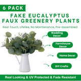 12.2" Artificial Greenery Eucalyptus Stem Silver Dollar Leaves Baby Eucalyptus Leaves Faux Eucalyptus Branches With White Seeds Suitable For Family Wedding Vase Centerpieces Bouquet Flower Arrangement
