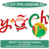 Merry Christmas Banner,Glitter Pre-Strung Red Green Gold Christmas Banner,Xmas Tree Garland For Christmas Party Decorations Supplies,Holiday Decor,Indoor,Outdoor,Home,Office, Classroom,Fireplace,Wall