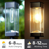 8 Pack Bright Solar Pathway Lights Waterproof 3000K Tungsten Filament Garden Yard Lights