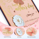 Mothers Day Card For Wife - 5.5"X8" 3D Flower Butterfly Mothers Day Card With Envelope Golden Foil Design Best Gifts For Mom Sister Best Friend Grandma Wife