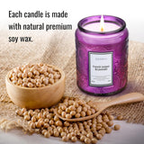 Jar Candles Lavender Home Scented - 100% Natural Soy Wax & 1 Cotton Wick,Luxury Embossed Bottle Candle,Scented Jar Candle Gift For Women/Men 7.05Oz/40 Hours Burn Time