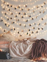 17FT Photo Clip String Lights 50 LED Fairy Lights with 50 Clips for Hanging Pictures Warm White Photo String Lights for Bedroom Dorm Wedding Wall Decor