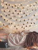 17FT Photo Clip String Lights 50 LED Fairy Lights with 50 Clips for Hanging Pictures Warm White Photo String Lights for Bedroom Dorm Wedding Wall Decor