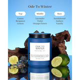 Ode To Winter Soy Candles Strong Scented, 2 Wick Jar Candle 19.4Oz 110 Hour Long Lasting, Lavender Sandalwood Organic Natural Aromatherapy Candle Gifts Bedroom Bathroom Home Decor