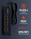 ShockBlocker 8 Outlet Surge Protector Power Strip Slim Design 3420 Joules