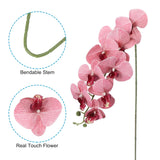 Artificial Orchid Stems 41", 6 Pack 9 Heads Faux Phalaenopsis Flowers Real Touch Fake Orchid Flower Branch For Vase Home Wedding Decoration, Dark Pink