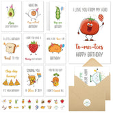 40 Birthday Cards With Envelopes & Stickers Set, 4"X6" Funny Bulk Birthday Card 20 Unique Designs Cute Handmade Greeting Card For Kids, Women, Friends, Family, Work & Office