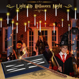 Christmas Floating Candles 18 Pcs - Magical Flameless Candles With Wand Flickering Warm Lights Ideal For Indoor Window Bedroom Christmas Cosplay Birthday Theme Party Decor