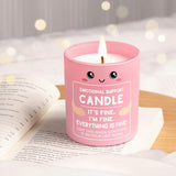 Emotional Support Candle 10Oz, Get Well Cheer Up Self Care Gifts For Women Friends Coworkers, Funny Valentines Day Gifts, I'M Fine Everything Is Fine Encouragement Scented Candles