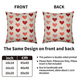 Valentines Day Pillow Covers 18X18 Inch Set Of 2 Red Pink Love Heart Print Valentines Decorative Throw Pillowcases Holiday Anniversary Outdoor Farmhouse Cushion Cases Decor For Sofa Couch Bed