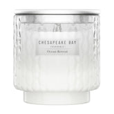Chesapeake Bay, 11oz Ocean Retreat Scented Candle, Mood Evoking Fragrance, Textured Sea Glass-Inspired Jar, Premium Soy Blend Wax with Essential Oils, Coastal Fragrance for Home Décor or Gifting