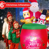 6 Ft Christmas Inflatables Outdoor Decoration, Santa Claus Snowman Gingerbread Man In Xmas Mug For Outdoor Christmas Dec