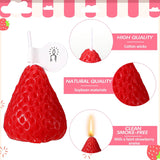 12 Pcs Strawberry Candle Gift For Women Strawberry Scented Decorative Jar Candle Cute Soy Wax Birthday Cake Decoration For Party Home Bath Yoga Spa Aesthetic Table(Red, Pink,1.2 X 1.6 Inches)