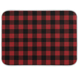 Red And Black Buffalo Plaid Dish Drying Mat 18X24 For Kitchen Merry Christmas Winter Xmas Dishes Pad Dish Drainer Rack Mats Absorbent Fast Dry Kitchen Accessories