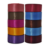 Ribbon 1 Inch, 10 Vintage Pack, 50 Yards Double Faced Satin Ribbon Set, 5 Yards Each Color For Gift Wrapping, Flower Bouquet, Diy Crafts, Bow, Wedding, Invitations, Easter, Christmas Party Decorations