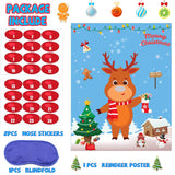 Christmas Party Games For Kids Pin The Nose On The Reindeer Xmas Activities Holiday Party Game With 24Pcs Nose Stickers Pin The Tail Christmas Party Favors Supplies For Adults