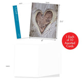 - 10 Blank Heart Note Cards Boxed (4 X 5.12 Inch) - All Occasion Heartfelt Love Card Assortment - Heartscapes Am6838Ocb-B1X10