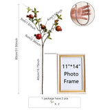 2Pcs Red Berry Stems Pomegranate Faux Flowers Fall Fake Floral Artificial Fruits Decor Tall Branches For Vase Room Dining Table Arrangements Christmas Tree Decorations Indoor