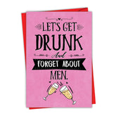 , Cute Valentine'S Card With Envelope - Heartfelt Stationery Notecard For Valentines - Forget About Men C3139Vdg