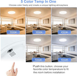 16 Inch LED Ceiling Light 4800LM 5CCT Dimmable Flush Mount White Fixture