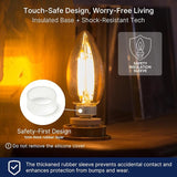 40W Equivalent LED Chandelier Light Bulbs Dimmable Amber E12 Candelabra 6 Pack