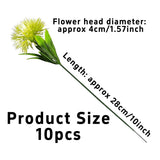 10Pcs 11 Inch Artificial Dandelion Flowers, Faux Plastic Bouquets Shrubs For Home, Wedding, Garden, Party, Indoor/Outdoor Decoration(White)