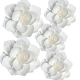 Purple Paper Flowers 5Pcs Tissue Paper Flowers 3D Flower Wall Decor Violet White Lilac Pom Paper Flowers Party Wall Backdrop Decoration Birthday Bridal Baby Shower Wedding Decor (White)