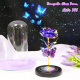 Valentines Day Purple Butterfly Rose Flower Gifts For Her, Romantic Galaxy Light Up Rose Flower In Glass Dome, Unique Valentine'S Gifts For Wife Girlfriend Mom Daughter Women Galentines Birthday
