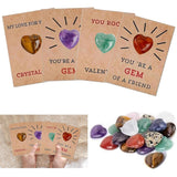 24 Pack Valentines Cards With Heartvalentine'S Day, Shaped Natural Crystal Gemstone Gift, Perfect For Boys And Girls As Valentine'S Day Exchange Gifts, Party Gifts, (Style 1)