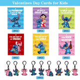 Valentines Day Gifts For Kids, Pack Of 24 Valentines Cards For Kids With Cute Keychains, Valentine'S Day Greeting Cards For Boys Girls Party Favors, Calssroom Exchange
