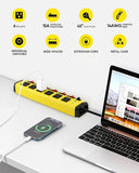 Heavy Duty Metal Surge Protector Power Strip 6 Outlets Individual Switches 6FT Flat Plug 1200J